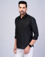 Black Colour Full Sleeve Men Formal Shirt - Image 3