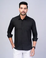 Black Colour Full Sleeve Men Formal Shirt - Image 4
