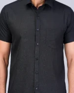 Black Colour Half Sleeve Men Formal Shirt - Image 3