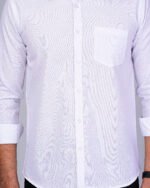 BlackLilly Men Solid Casual White Shirt - Image 3