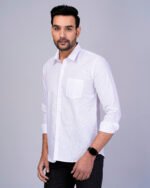 BlackLilly Men Solid Casual White Shirt - Image 4