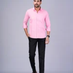 Blacklilly Light Pink Formal Shirt For Men-2
