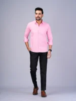 Blacklilly Light Pink Formal Shirt For Men-2