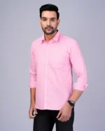 Blacklilly Light Pink Formal Shirt For Men-3
