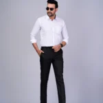 BlackLilly Men Solid Casual White Shirt