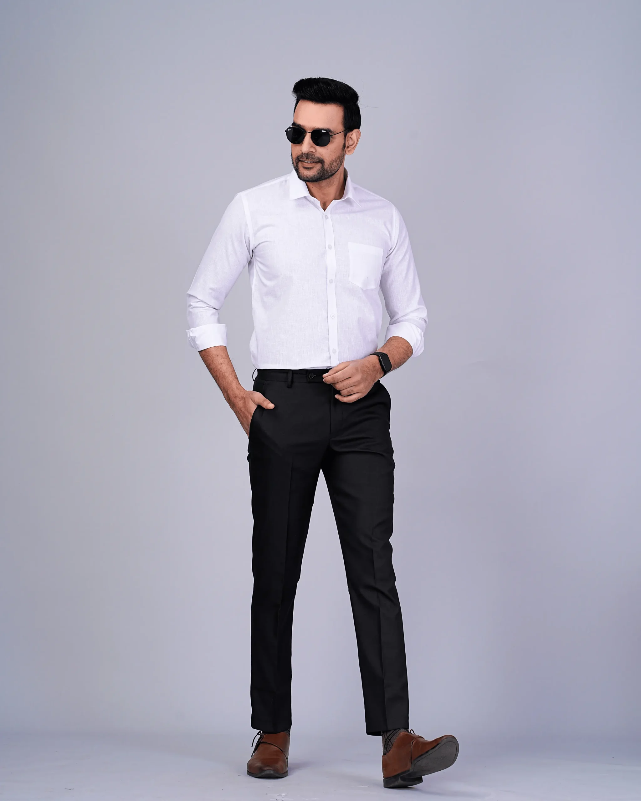 Blacklilly White Shirt for men BlackLilly Men Solid Casual White Shirt - Image 1