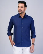 Blue Colour Full Sleeve Men Formal Shirt - Image 5