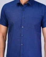Blue Colour Half Sleeve Men Formal Shirt - Image 2