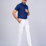 Blue Colour Half Sleeve Men Formal Shirt