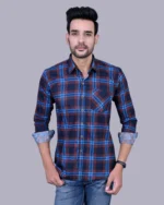 Brown Colour Full Sleeve Men Check Shirt
