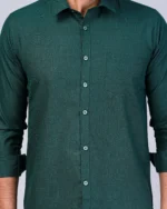Green Colour Full Sleeve Men Formal Shirt - Image 2