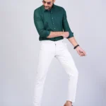 Green Colour Full Sleeve Men Formal Shirt