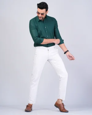 Green Colour Full Sleeve Men Formal Shirt