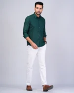 Green Colour Full Sleeve Men Formal Shirt