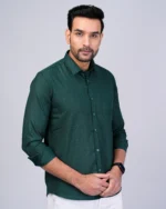 Green Colour Full Sleeve Men Formal Shirt - Image 4