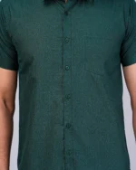 Green Colour Half Sleeve Men Formal Shirt - Image 2