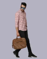 Grey Colour Full Sleeve Men Check Shirt