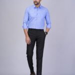 Men Light Blue Cotton Formal Shirt