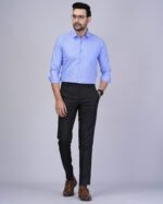 Men Light Blue Cotton Formal Shirt