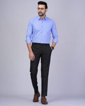 Men Light Blue Cotton Formal Shirt