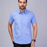 Light Blue Half Sleeve Mens Shirts