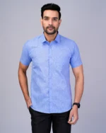 Light Blue Half Sleeve Mens Shirts