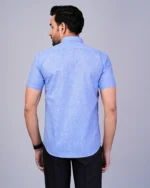 Light Blue Half Sleeve Men Shirts - Image 3