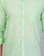 Light Green Colour Full Sleeve Men Formal Shirt - Image 2