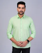 Light Green Colour Full Sleeve Men Formal Shirt - Image 5