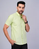 Light Green Half Sleeve Men Shirts