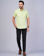 Light Green Half Sleeve Men Shirts - Image 3