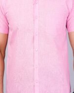 Light Pink Half Sleeve Men Shirts - Image 2