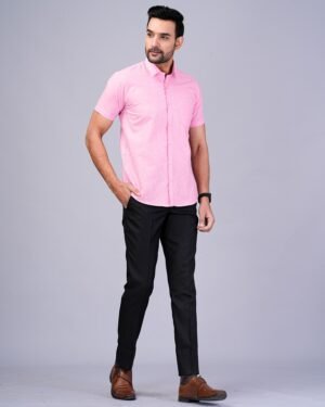Light Pink Half Sleeve Men Shirts