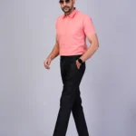 Pink Half Sleeve Men Shirts Blacklilly