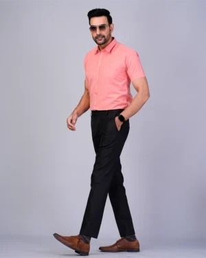 Pink Half Sleeve Men Shirts Blacklilly