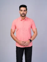 Pink Half Sleeve Men Shirts Blacklilly - Image 3