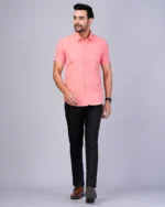 Pink Half Sleeve Men Shirts Blacklilly - Image 2