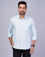 Sky Blue Colour Full Sleeve Men Formal Shirt - Image 4