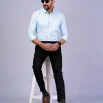 Sky Blue Colour Full Sleeve Men Formal Shirt