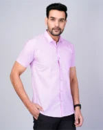 Purple Half Sleeve Men Shirts - Image 5