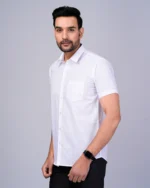 White Half Sleeve Men Shirts Blacklilly - Image 5