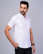 White Half Sleeve Men Shirts Blacklilly - Image 4