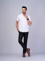 White Half Sleeve Men Shirts Blacklilly - Image 7