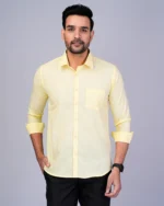 Yellow Colour Full Sleeve Men Formal Shirt - Image 4