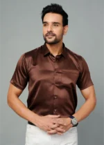 Brown Colour Half Sleeve Men Party Wear - Image 5