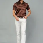 Brown Colour Half Sleeve Men Formal Shirt (5)
