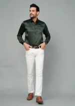 Dark Green Colour Full Sleeve Men Formal Shirt (3)