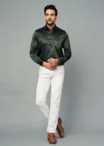 Dark Green Colour Full Sleeve Men Formal Shirt (5)