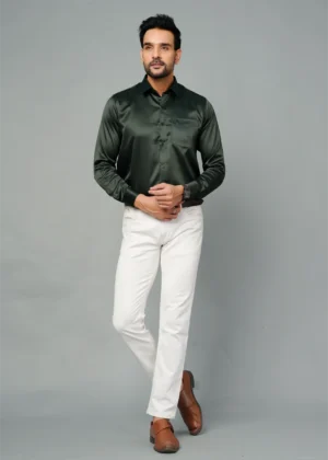 Dark Green Colour Full Sleeve Men Formal Shirt (5)