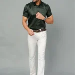 Dark Green Colour Half Sleeve Men Party Wear (2)